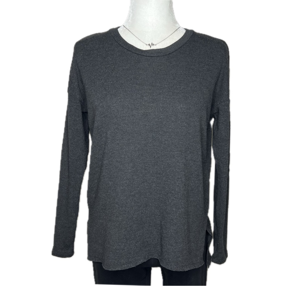 AEO Long Sleeve Top Soft & Sexy Plush Charcoal Gray XS 8538 American Eagle